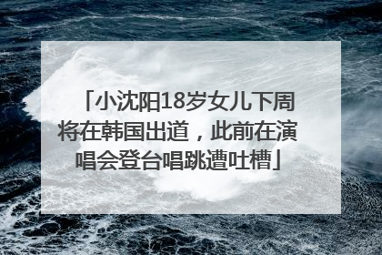 小沈阳18岁女儿下周将在韩国出道，此前在演唱会登台唱跳遭吐槽