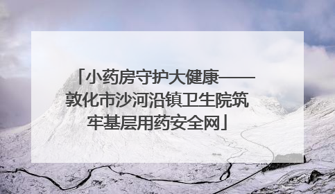 小药房守护大健康——敦化市沙河沿镇卫生院筑牢基层用药安全网