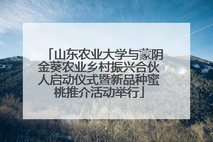 山东农业大学与蒙阴金葵农业乡村振兴合伙人启动仪式暨新品种蜜桃推介活动举行