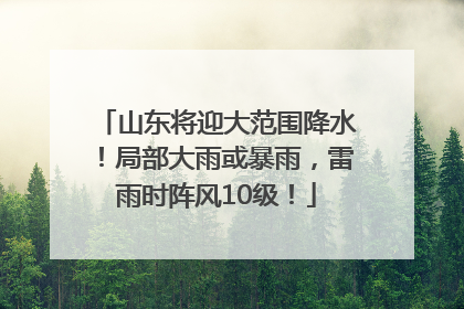 山东将迎大范围降水！局部大雨或暴雨，雷雨时阵风10级！