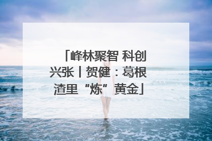 峰林聚智 科创兴张丨贺健：葛根渣里“炼”黄金