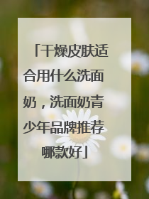 干燥皮肤适合用什么洗面奶，洗面奶青少年品牌推荐哪款好