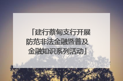 建行蔡甸支行开展防范非法金融暨普及金融知识系列活动