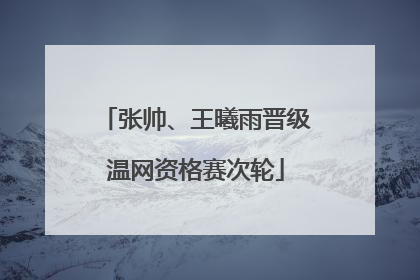 张帅、王曦雨晋级温网资格赛次轮