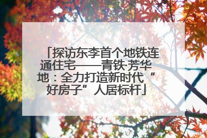 探访东李首个地铁连通住宅——青铁·芳华地：全力打造新时代“好房子”人居标杆
