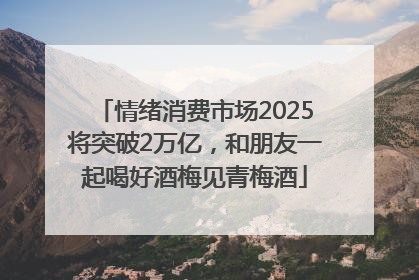 情绪消费市场2025将突破2万亿，和朋友一起喝好酒梅见青梅酒
