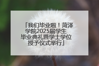 我们毕业啦！菏泽学院2025届学生毕业典礼暨学士学位授予仪式举行