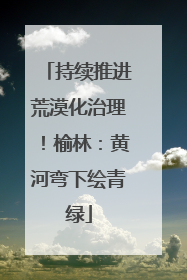 持续推进荒漠化治理！榆林：黄河弯下绘青绿