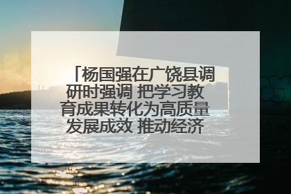 杨国强在广饶县调研时强调 把学习教育成果转化为高质量发展成效 推动经济稳健向好进中提质