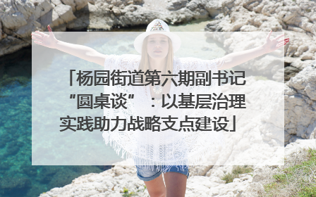 杨园街道第六期副书记“圆桌谈”：以基层治理实践助力战略支点建设