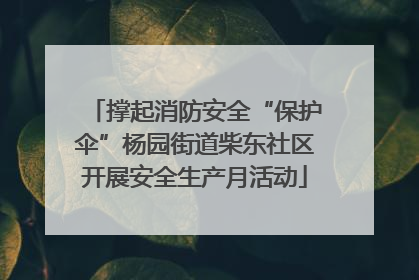 撑起消防安全“保护伞”杨园街道柴东社区开展安全生产月活动