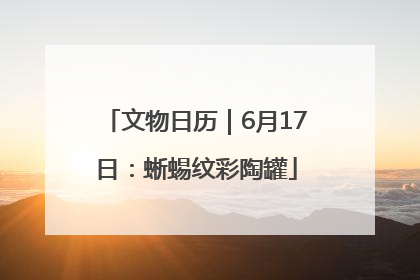 文物日历｜6月17日：蜥蜴纹彩陶罐