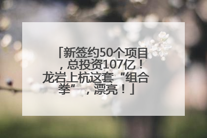新签约50个项目，总投资107亿！龙岩上杭这套“组合拳”，漂亮！