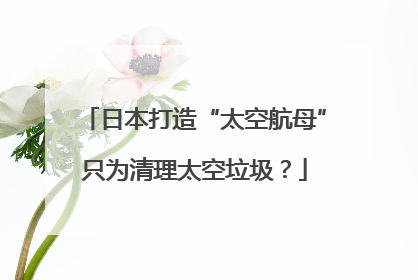 日本打造“太空航母”只为清理太空垃圾？