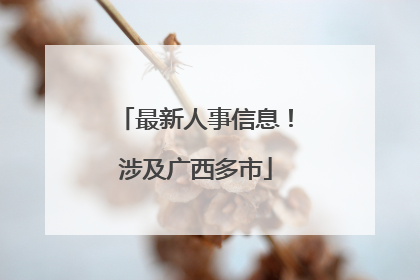 最新人事信息！涉及广西多市