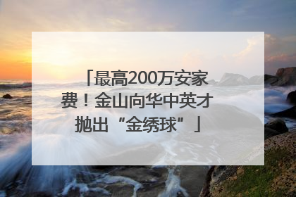 最高200万安家费！金山向华中英才抛出“金绣球”