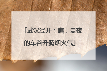 武汉经开：瞧，夏夜的车谷升腾烟火气