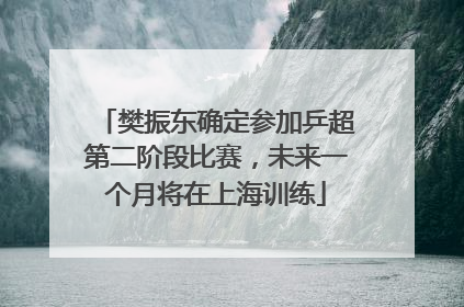 樊振东确定参加乒超第二阶段比赛，未来一个月将在上海训练
