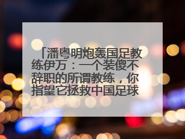 潘粤明炮轰国足教练伊万：一个装傻不辞职的所谓教练，你指望它拯救中国足球！此前曾多次发文评价国足