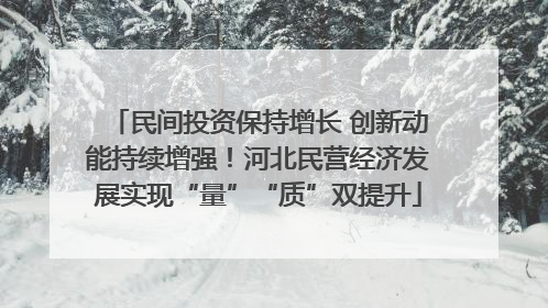 民间投资保持增长 创新动能持续增强！河北民营经济发展实现“量”“质”双提升