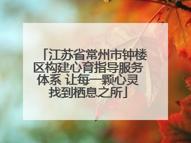 江苏省常州市钟楼区构建心育指导服务体系 让每一颗心灵找到栖息之所