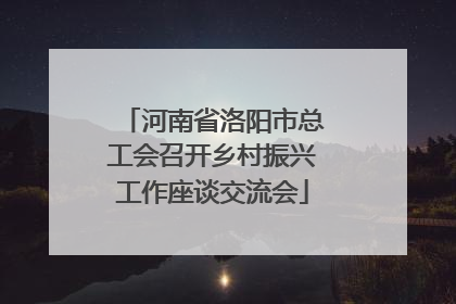 河南省洛阳市总工会召开乡村振兴工作座谈交流会