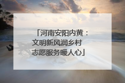 河南安阳内黄：文明新风润乡村 志愿服务暖人心