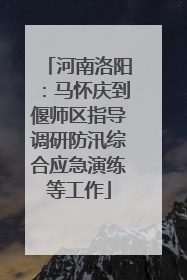 河南洛阳：马怀庆到偃师区指导调研防汛综合应急演练等工作