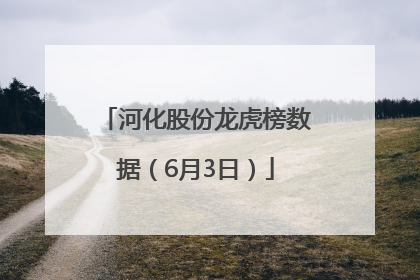 河化股份龙虎榜数据（6月3日）