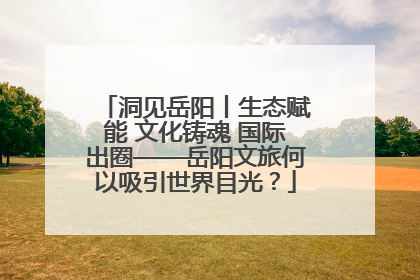 洞见岳阳丨生态赋能 文化铸魂 国际出圈——岳阳文旅何以吸引世界目光？