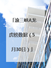 渝三峡A龙虎榜数据（5月30日）
