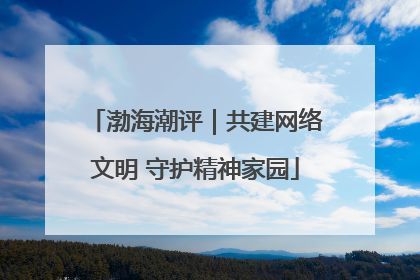 渤海潮评｜共建网络文明 守护精神家园
