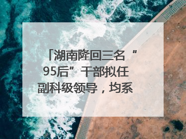 湖南隆回三名“95后”干部拟任副科级领导，均系硕士选调生