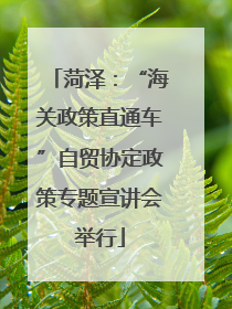 菏泽：“海关政策直通车”自贸协定政策专题宣讲会举行