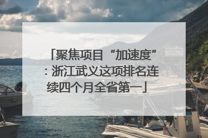 聚焦项目“加速度”：浙江武义这项排名连续四个月全省第一