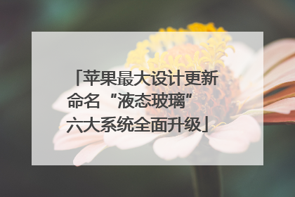 苹果最大设计更新命名“液态玻璃” 六大系统全面升级