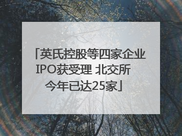 英氏控股等四家企业IPO获受理 北交所今年已达25家