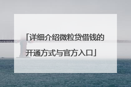 详细介绍微粒贷借钱的开通方式与官方入口