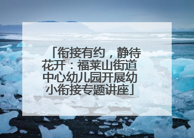 衔接有约，静待花开：福莱山街道中心幼儿园开展幼小衔接专题讲座