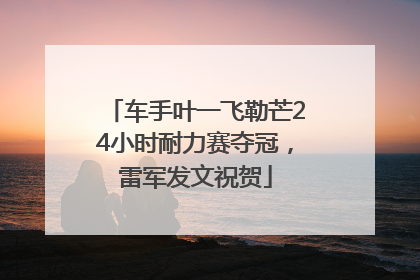 车手叶一飞勒芒24小时耐力赛夺冠，雷军发文祝贺