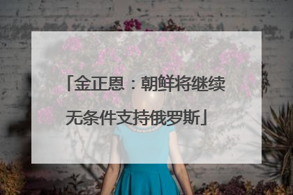 金正恩：朝鲜将继续无条件支持俄罗斯
