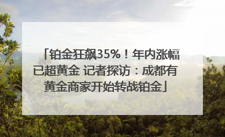 铂金狂飙35%！年内涨幅已超黄金 记者探访：成都有黄金商家开始转战铂金
