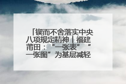 锲而不舍落实中央八项规定精神丨福建莆田：“一张表”“一张图”为基层减轻“数字负担”