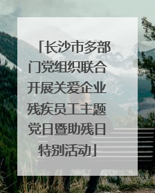 长沙市多部门党组织联合开展关爱企业残疾员工主题党日暨助残日特别活动