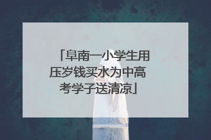 阜南一小学生用压岁钱买水为中高考学子送清凉