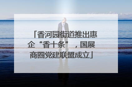 香河园街道推出惠企“香十条”，国展商圈党建联盟成立