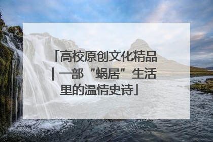 高校原创文化精品｜一部“蜗居”生活里的温情史诗