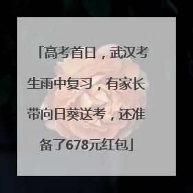 高考首日，武汉考生雨中复习，有家长带向日葵送考，还准备了678元红包