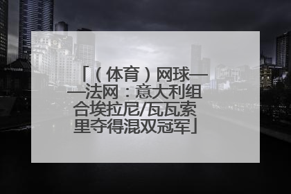 （体育）网球——法网：意大利组合埃拉尼/瓦瓦索里夺得混双冠军