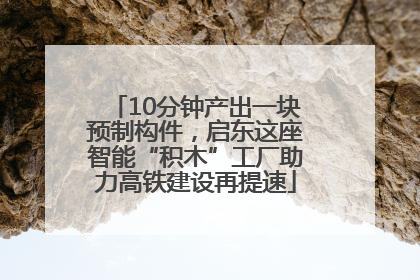 10分钟产出一块预制构件，启东这座智能“积木”工厂助力高铁建设再提速